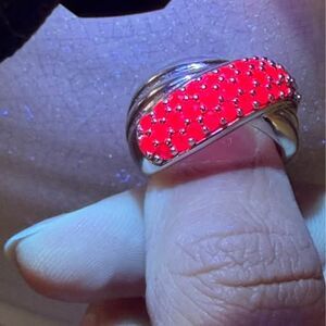 Rubies on Sterling Silver 7.5gms Ring Size 5